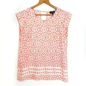 The Limited pink aztec print short sleeve blouse S